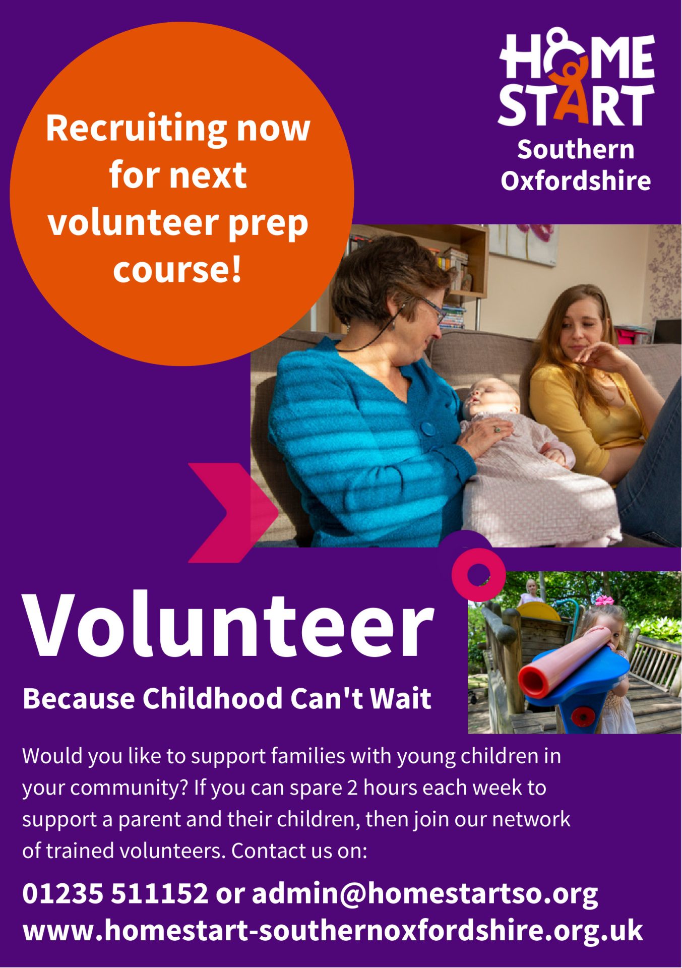 Volunteer poster Home Start South Oxfordshire
